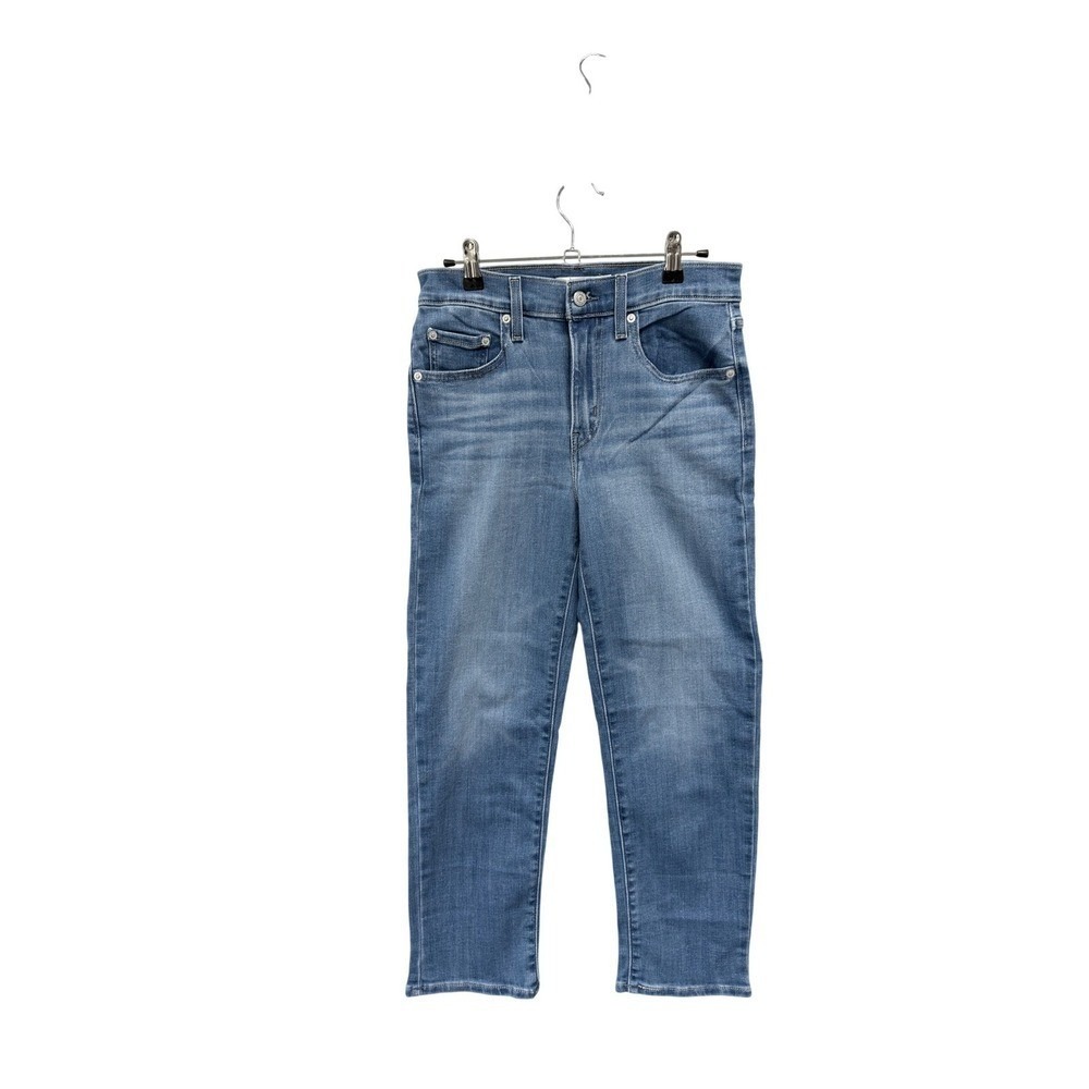 Levis 724 High Rise Straight Women Size 27 (taped 28" Blue Excellent Denim Jeans - Picture 3 of 11